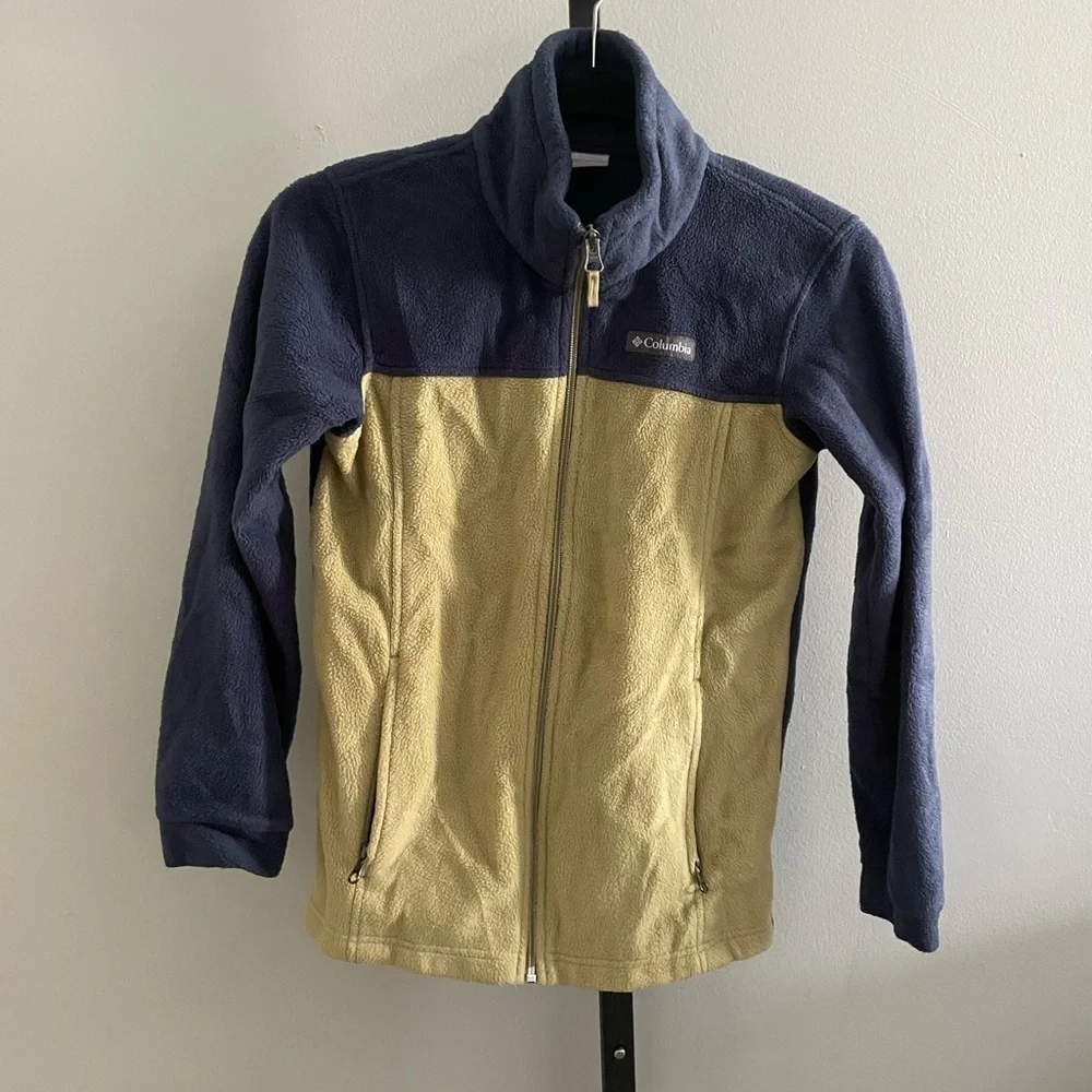 Columbia Blue and Green Fleece Jacket Size 10/12